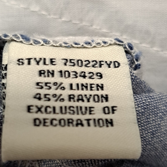 NWOT Caffe' Marrekesh Chambrey Linen Blend Cropped  Pants    Size M - Picture 11 of 11